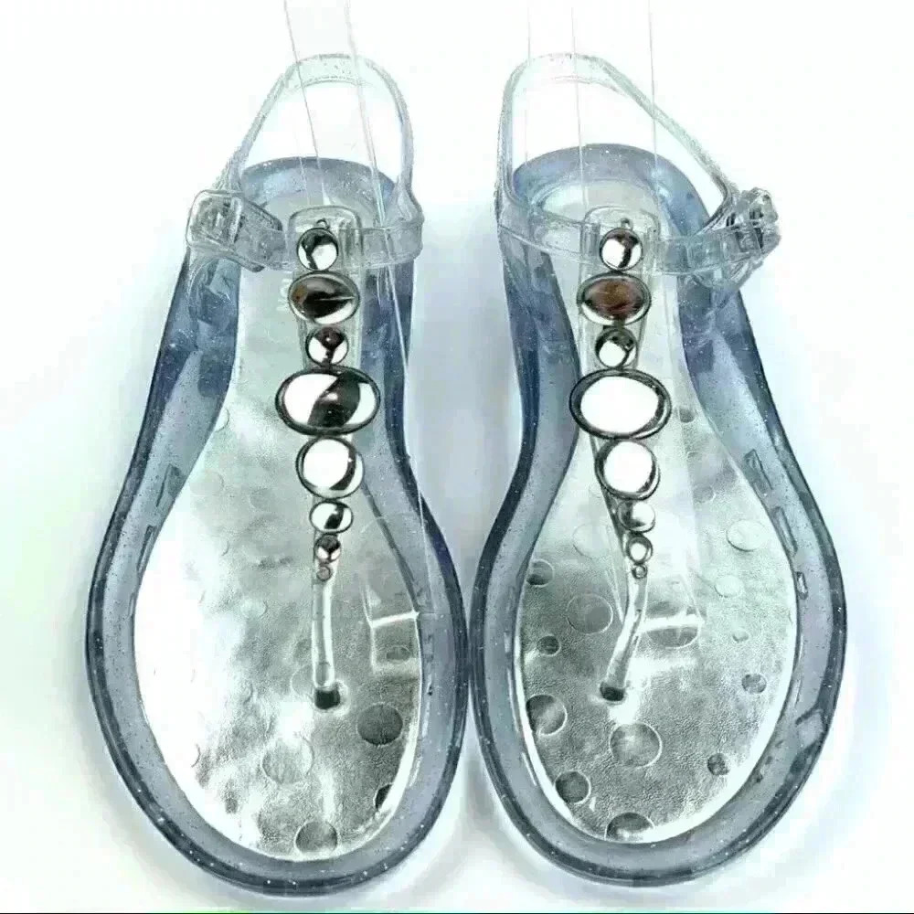 kenneth cole reaction sandals 5 blue gem jelly Y2k